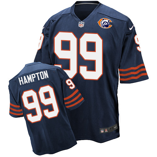 Men's Elite Dan Hampton Nike Jersey Navy Blue - #99 Throwback NFL Chicago Bears